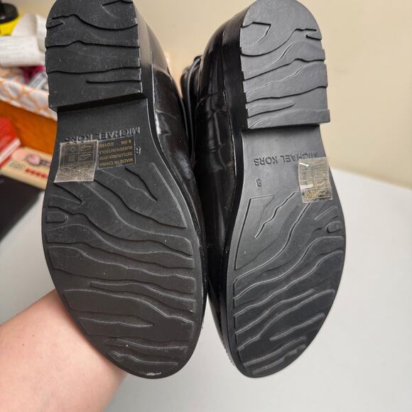 Michael Kors Womens Black Charm Stretch Rain Boot Size 8 Rubber Neoprene - Picture 10 of 10